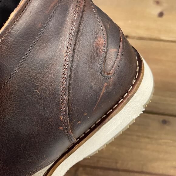 Thomas & Vine Men\'s Theo Chukka Boots Size 12 Brown Leather Canvas Lace Up main image 4